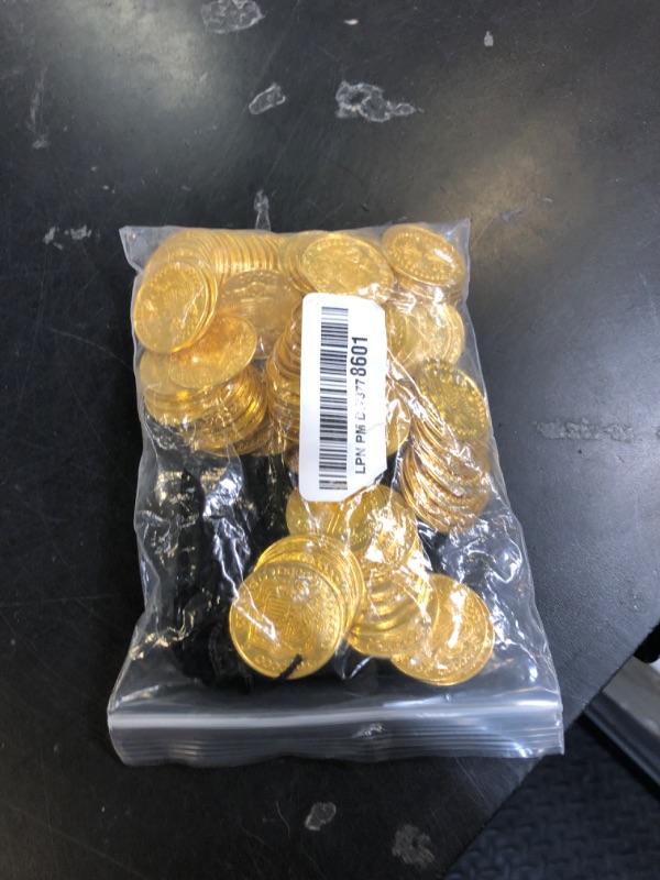Photo 1 of Hanaive 100 Pcs Metal Pirate Coins Bulk Gold Fake Coins Spanish Doubloon Tokens for Kids Board Games Pirate Party Cosplay(Round)