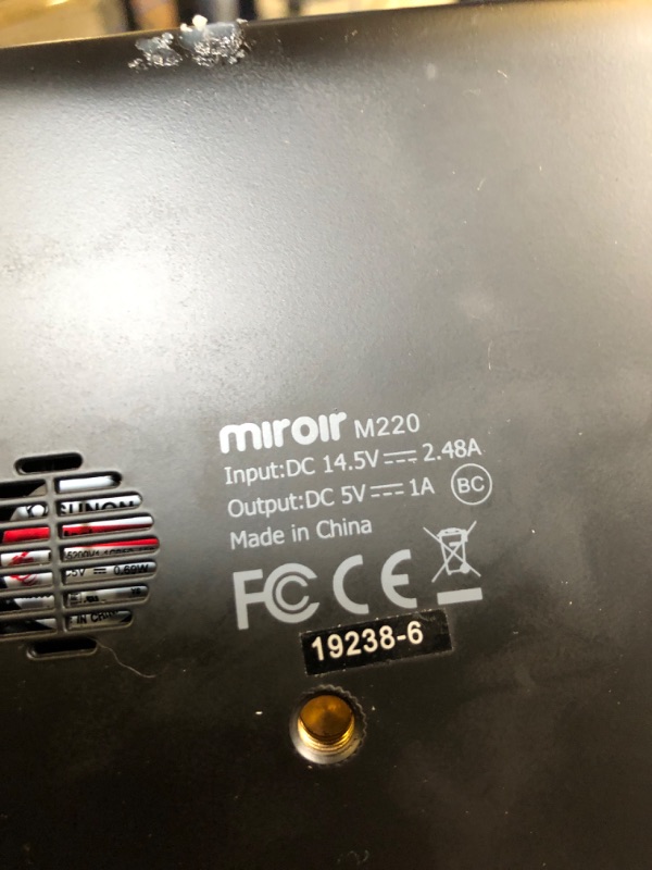 Photo 1 of Miroir M220 HD Pro Portable 720p Projector; Auto Focus and Keystone ;HDMI; USB – C Charge & Video; Rechargeable Battery; 1080p Supported