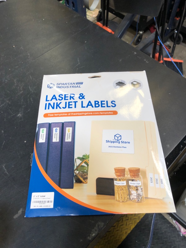 Photo 1 of 2" X 5" Matte White Shipping Labels Compatible with Inkjet and Laser Printers - 30 Sheets, 240 Printable Paper Stickers for Mailing, Packages, Addresses - Spartan Industrial