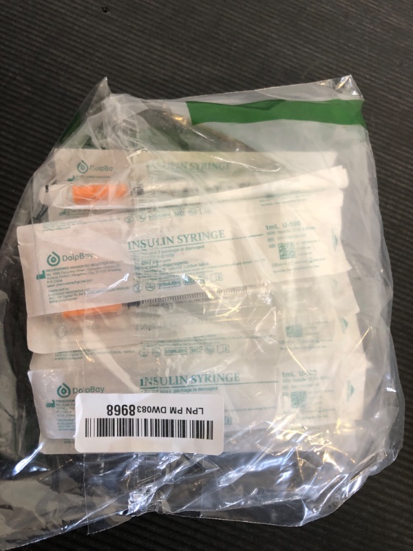 Photo 1 of DolpBay Insulin Syringe with Needle, 1cc 31G 1/4" (6mm) - Pack of 100 Pcs