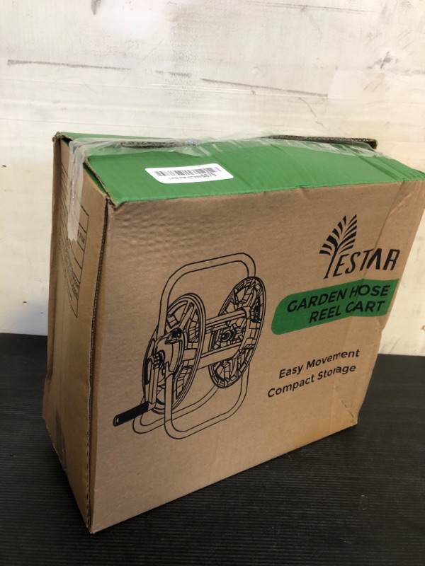Photo 1 of Garden Water Hose Reel Cart, Holds 65-147 Ft of 5/8 Inch, Wall Mounted Garden Hose Cart, Portable Hose Holder for Convenient Hose Storage and Watering