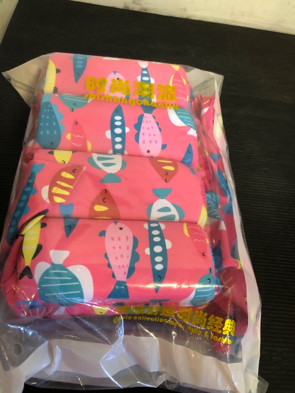 Photo 1 of Digirlsor Baby Toddler Girls Boys Float Suit One Piece Rashguard Cartoon Short Sleeve Zip up Buoyancy Swimsuit +Cap Pink, 1-2T