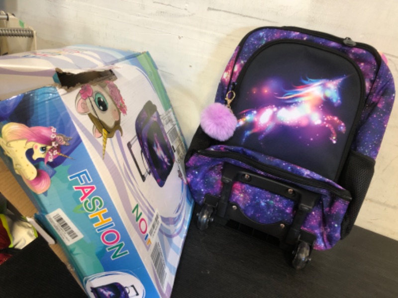 Photo 1 of UFNDC Kids Suitcase for Girls, Unicorn Luggage Rolling with Wheels?Travel Carry on for Children Toddler elementary