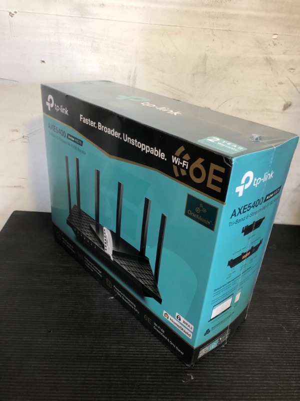 Photo 1 of TP-Link AXE5400 Tri-Band WiFi 6E Router (Archer AXE75)- Gigabit Wireless Internet Router, ax Router for Gaming, VPN Router, OneMesh, WPA3, Black
