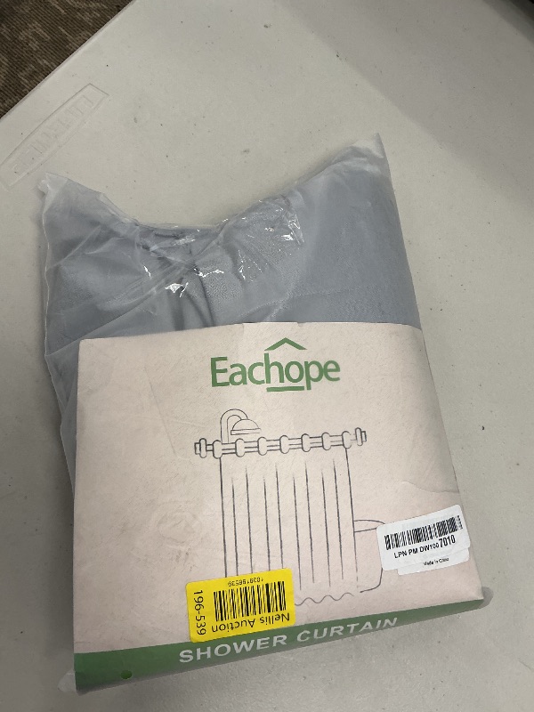 Photo 1 of eachope Grey No Hook Waffle Weave Shower Curtain with snap-in Liner Replacement, 230GSM Waterproof Fabric Hotel Shower Curtain Set for Bathroom, Through Mesh Top Window,54Wx80H