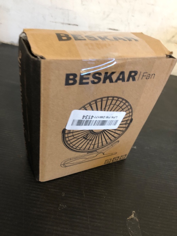 Photo 1 of BESKAR USB Clip on Fan, Portable Small Fan with Cord Powered, 3 Speeds Strong Airflow, with Sturdy Clamp, Quiet Personal Desk Fan
