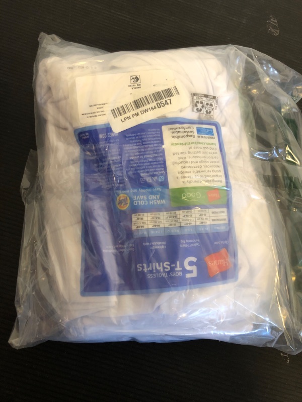 Photo 1 of Hanes Boys' Undershirt, EcoSmart Short Sleeve Crew Shirts, Multiple Packs Available, White, Large