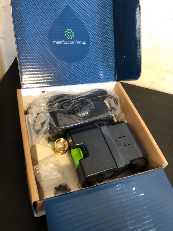 Photo 1 of Moen Flo Smart Water Monitor and Automatic Shutoff Sensor, Wi-Fi Connected Water Leak Detector for 1-Inch Diameter Pipe, 900-006