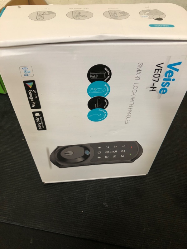 Photo 1 of Veise Fingerprint Smart Locks for Front Door with Handle Set, App Control, Keyless Entry Keypad Deadbolt, Digital Electronic Touchscreen, Easy Install, Auto Lock, Matte Black