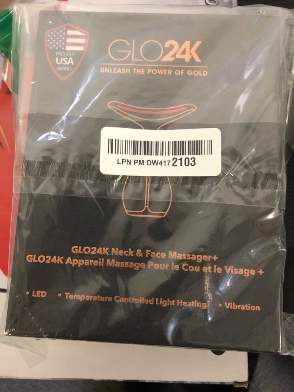 Photo 1 of GLO24K Red Light Beauty Device for Face and Neck. Based on Triple Action L E D, Thermal, and Vibration Technologies.