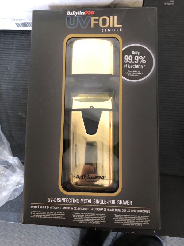 Photo 1 of BaBylissPRO Gold UV-Disinfecting Single Foil Shaver