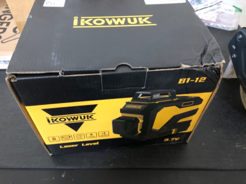 Photo 1 of IKOVWUK Laser Level, 3x360° Cross Line Laser for Construction and Picture Hanging, 12 Green Lasers with Self-leveling, 3D Vertical & Horizontal Line, Level Tool with 5200 mAh Rechargeable Battery