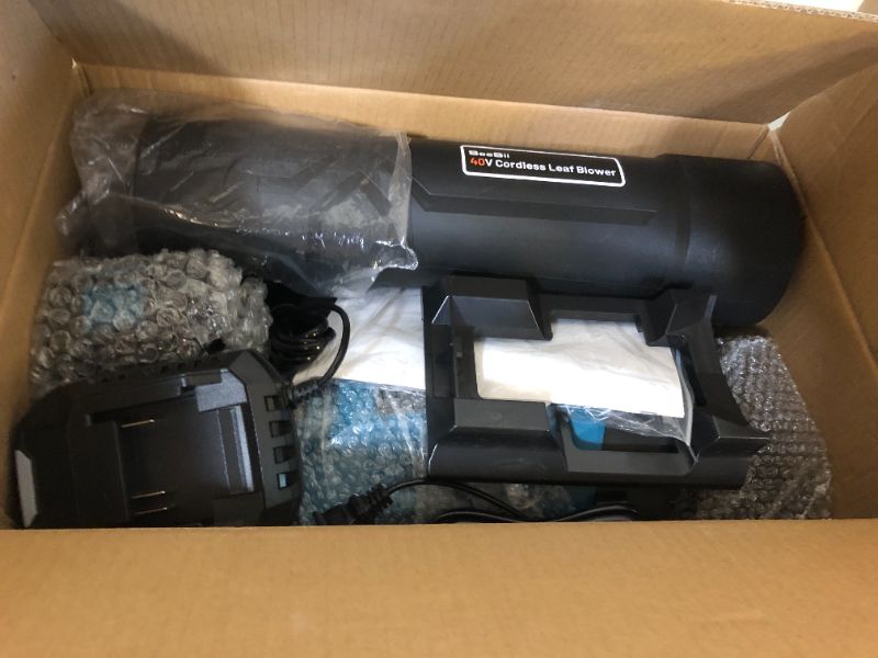 Photo 1 of Seesii 40V Leaf Blower Cordless, 680CFM/210MPH Brushless Motor with 2 * 5200 mAh Batteries and 2*Chargers, Variable Speed Control & Turbo Button, Electric Blower for Lawn Care/Debris/Dust