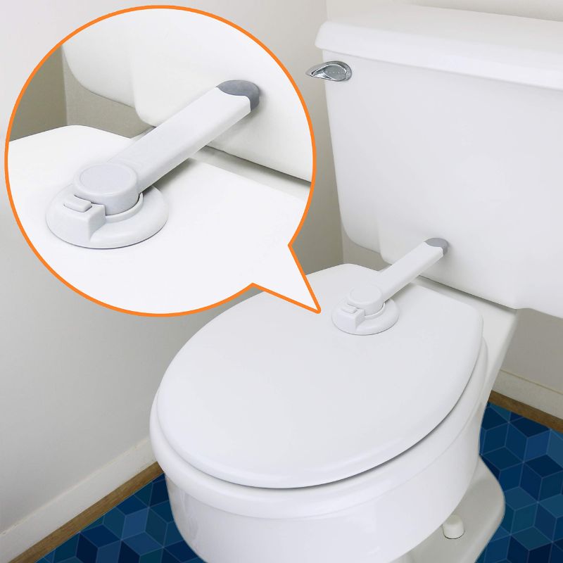 Photo 1 of Baby Toilet Lock by Wappa Baby - 9"L x 4"W - Ideal Baby Proof Toilet Lid Lock - No Tools Needed Easy Installation with 3M Adhesive - Top Safety Toilet Seat Lock - Fits Most Toilets - White (1 Pack)	