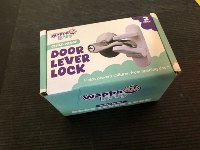 Photo 1 of Door Lever Lock (2 Pack) – Prevents Toddlers from Opening Doors – Easy One-Hand Operation for Adults – Durable ABS with 3M Adhesive Backing – No Tools Needed for Install
