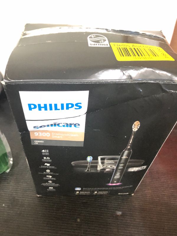 Photo 1 of Philips Sonicare DiamondClean Smart 9300 Electric Toothbrush, Sonic Toothbrush with App, Pressure Sensor, Brush Head Detection, 4 Brushing Modes and 3 Intensity Levels, Black, Model HX9903/15