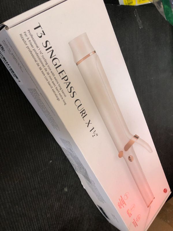 Photo 1 of T3 SinglePass Curl X Extra-Long Barrel Curling Iron with 9 Heat Settings and Ceramic Barrel for Fast Styling and Lasting Results on All Hair Types 
