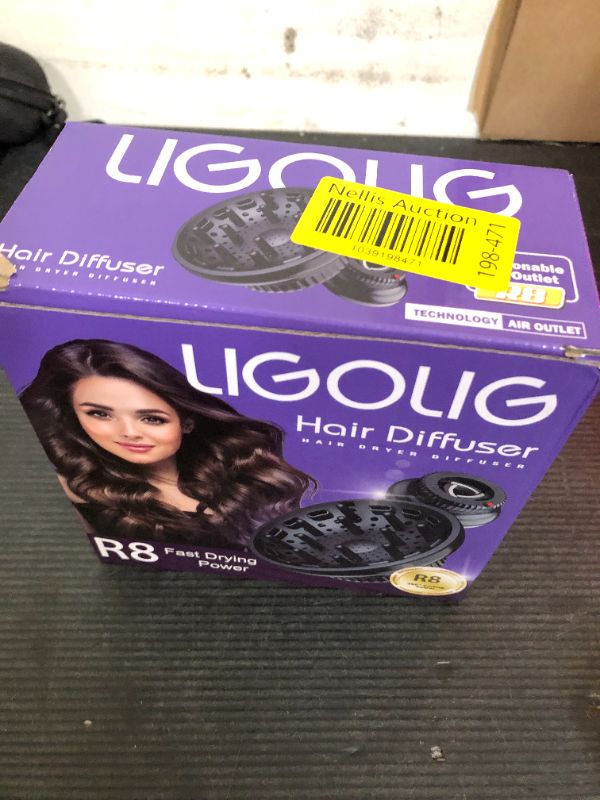 Photo 1 of LIGOLIG Hair Difuser Attachment Universal Diffuser Hair Dryer for 1.4-inch to 2.4- inch Blow Dryer, Hair Diffuser for Curly Hair and Natural Wavy Hair (Black)