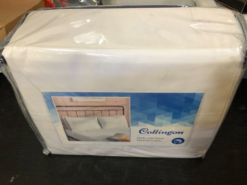 Photo 1 of Cottingon RV Short King Sheets 72 x 75,Luxury Soft 100% Egyptian Cotton, 4 Pcs Camper Bedding Set to Fit Upto 15" Deep Custom RV Mattress, White Solid