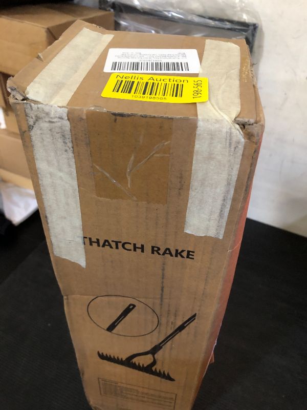 Photo 1 of Trydream Thatch Rake, 15 Inch Wide Lawn Thatching Rakes for Cleaning Dead Grass, Efficient Metal Steel Lawn Dethatcher with Sponge Handle, Lawn loosening Soil Grass Rake (Silver)