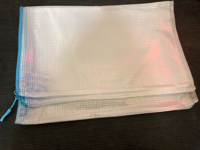 Photo 1 of 3 Mesh Zipper Pouch File Bags Puzzle Storage Bags, A3 17x12 Inches Large Reusable Zipper Pouches for Organizing Classroom Board Game Organization