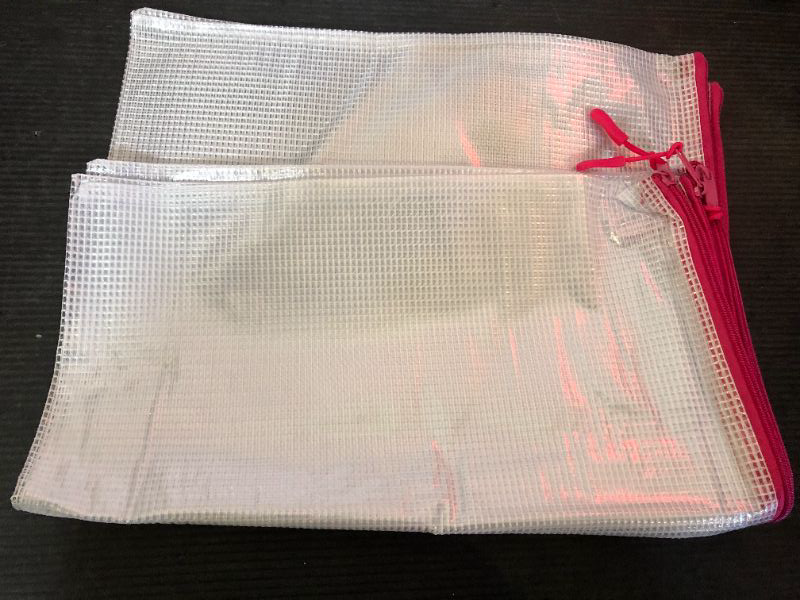 Photo 1 of 3 Mesh Zipper Pouch File Bags Puzzle Storage Bags, A3 17x12 Inches Large Reusable Zipper Pouches for Organizing Classroom Board Game Organization