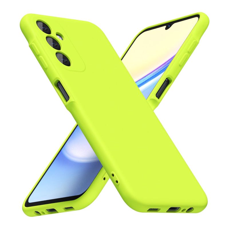 Photo 1 of LoeoeL Silicone Case for Samsung Galaxy A15 5G, Ultra Thin Slim Minimalist Soft Rubber Gel Matte Phone Case for Women Men, Cute Girly Aesthetic Protective Case with Camera Cover, Neon Green Lime
