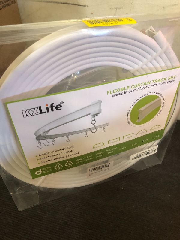 Photo 1 of KXLife Flexible Ceiling Mount Curtain Track (20 ft), Hospital Curtain Track System, Ceiling Track for Windows, Room Divider Ceiling Track System, White