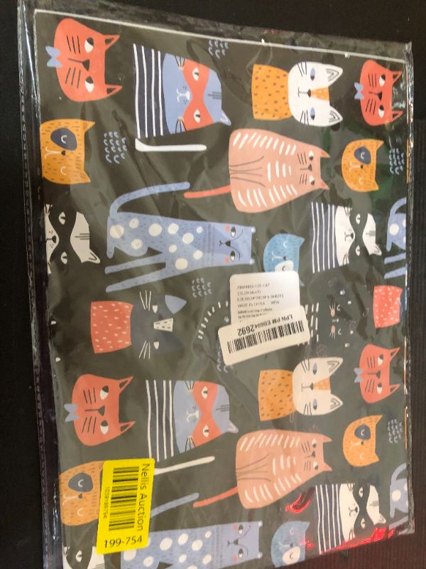 Photo 1 of WRAPAHOLIC Birthday Wrapping Paper Sheet - 12 Sheets Adorable Cat Design Folded Flat for Party, Baby Showers, Holiday - 19.7 Inch X 30 Inch Per Sheet