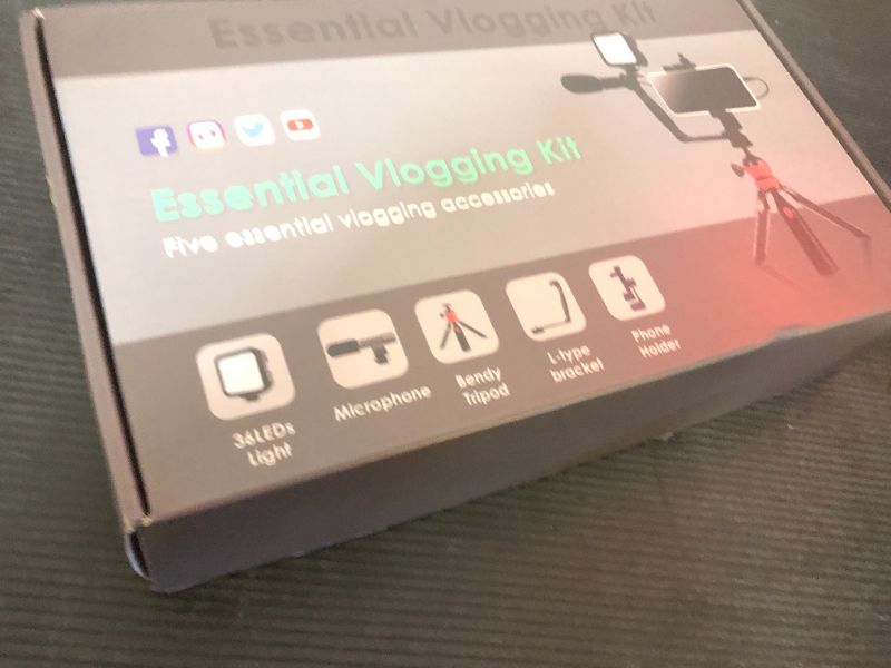 Photo 1 of Vlogging Kit for iPhone Android: YJY YouTube Starter Kits Vlog Video Recording Equipment - Accessories: Phone Tripod, Phone Mount, LED Light and Microphone - JX24