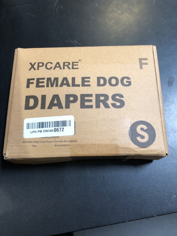 Photo 1 of XPCARE Washable Dog Diaper Female - 4 Packs Reusable Dog Diapers - Highly Absorbent Female Dog Diapers - Suitable for Heat,Incontinence or Excitatory Urination(S)