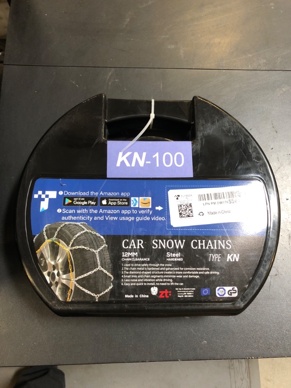 Photo 1 of FLYSWAN Snow Tire Chains for Car SUV Pickup Trucks, Choose Your Size from The Picture, Set of 2 - KN100