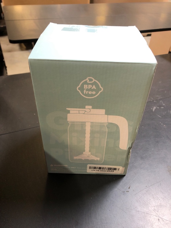 Photo 1 of Papablic Glass Formula Mixing Pitcher, Breastmilk Pitcher with Mixing Handle Lid, 32 Oz Wide Mouth Mason Jar Mixer with Flip Locking Spout, Easy to Clean, BPA Free, Pink