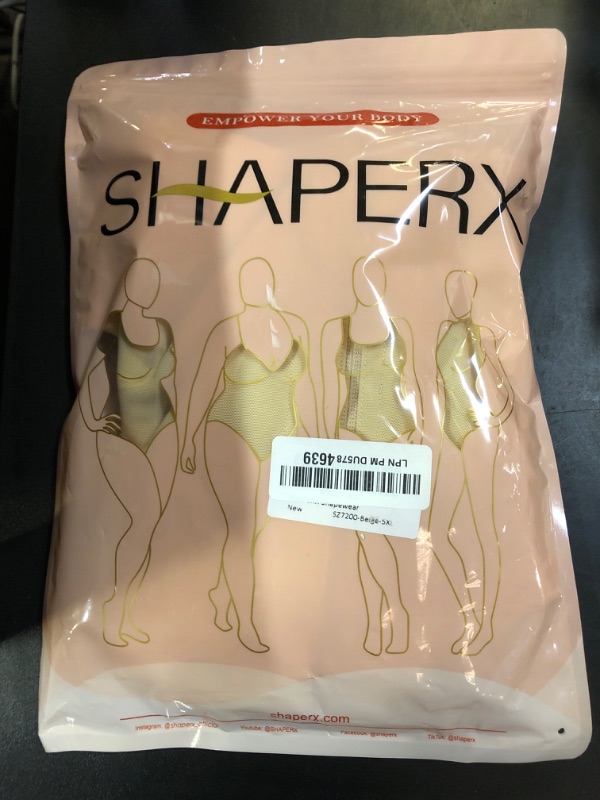 Photo 1 of SHAPERX Women's Fajas Colombianas Shapewear Postpartum Tummy Control Body Shaper Butt Lifter Bodysuit,SZ7200-Beige-5XL