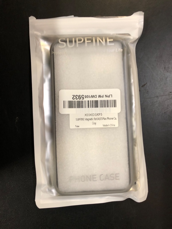 Photo 1 of SUPFINE Magnetic for iPhone 15 Plus Case & iPhone 14 Plus Case(Compatible with MagSafe) (Military Grade Drop Protection) Slim Translucent Shockproof with Anti-Fingerprint Phone Case,Gray