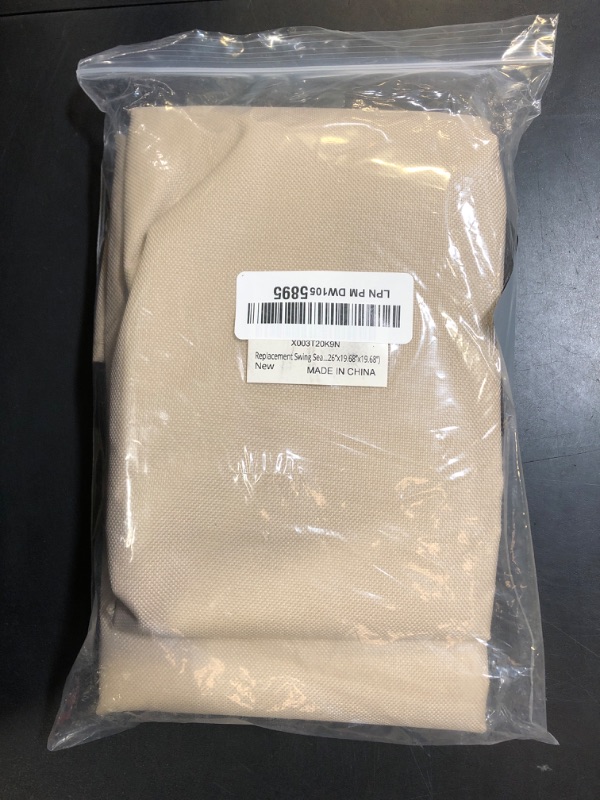 Photo 1 of JEWELTH Replacement Swing Seat Cover, 600D Oxford Cloth Waterproof 2/3 Seat Patio Swing Seat Replacement Covers for Outdoor Porch Garden Yard Swings (Beige/58.26’’x19.68’’x19.68’’)