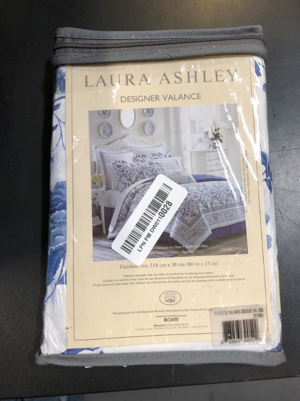 Photo 1 of Laura Ashley Home - Cotton Pole Top Valance, Stylish & Lightweight Window Treatment for Home Decor (Charlotte Blue, 86" x 15")