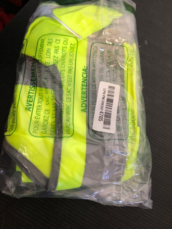 Photo 1 of JKSafety 9 Pockets Class 2 High Visibility Zipper Front Safety Vest With Reflective Strips,Meets ANSI/ISEA Standard (Large, 150-Yellow)