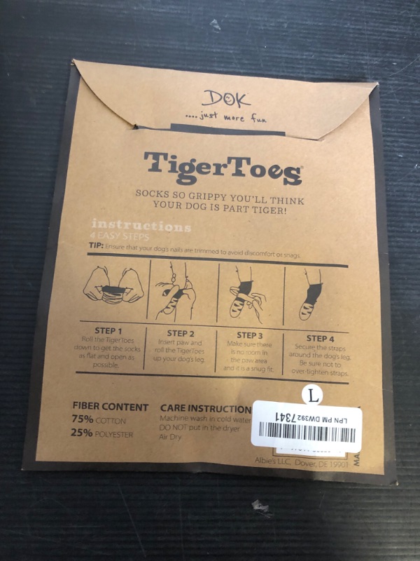 Photo 1 of DOK TigerToes Premium Non-Slip Dog Socks for Hardwood Floors - Extra-Thick Grip That Works Even When Twisted - Prevents Licking, Slipping, and Great for Dog Paw Protection (Sassy Pink, Large)
