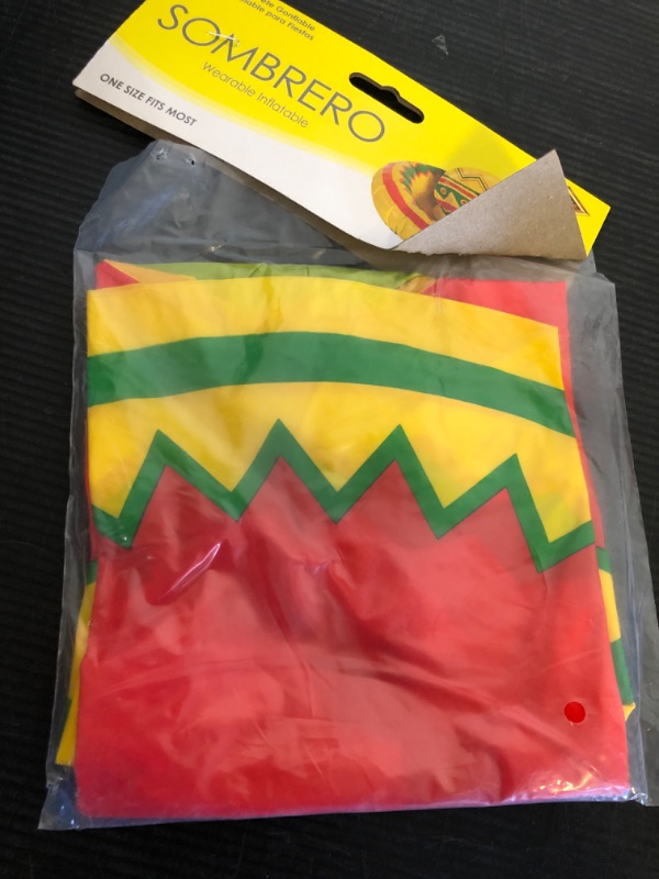Photo 1 of Beistle Mexican Theme Inflatable Sombrero Hat, Cinco De Mayo Fiesta Party Accessory