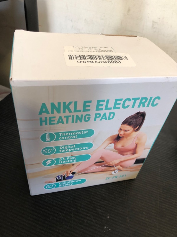 Photo 1 of JOBYNA Heating Pad for Ankle, Upgrade Electric Heated Ankle Wrap for Ankle Pain Relief and Plantar Fasciitis Relief, 86?-158? & 10-90mins Auto Shut Off (1 Pack)