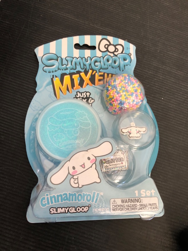 Photo 1 of Cinnamoroll SlimyGloop Mix'EMS Slime with Blue Glitter, Hello Kitty Charms & Party Favors for Kids (Ages 6-12)