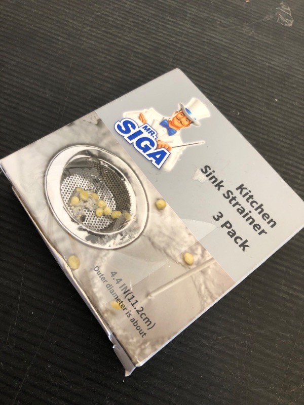 Photo 1 of MR.SIGA Kitchen Sink Strainer, Stainless Steel Sink Drain Strainer, Dishwasher Safe, Outer Diameter 4.4 inch/11.2cm, Inner Diameter 3 inch/7.6cm, Pack of 3