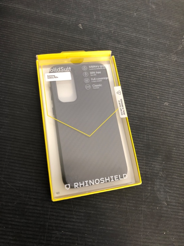 Photo 1 of RhinoShield Case Compatible with [Galaxy S23+] | SolidSuit - Shock Absorbent Slim Design Protective Cover with Premium Matte Finish 3.5M / 11ft Drop Protection - Carbon Fiber