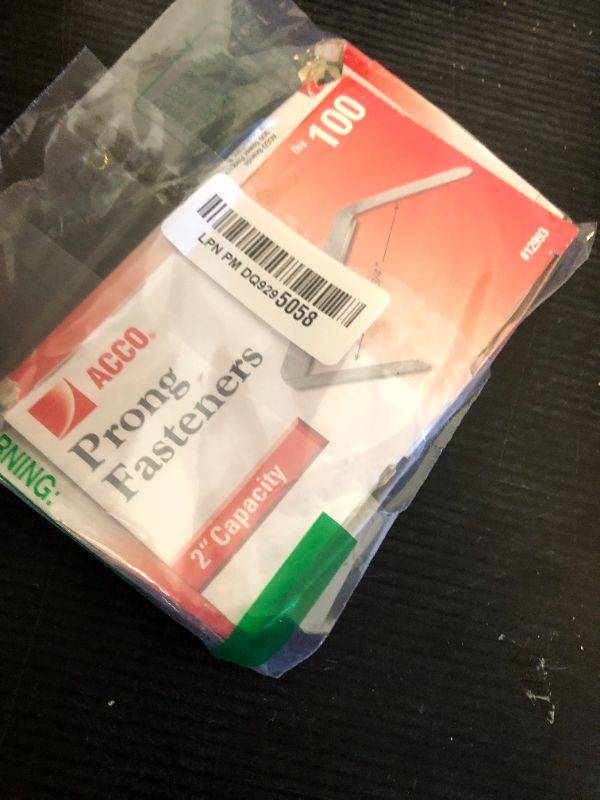 Photo 1 of ACCO 2 Inch Capacity Prong Fastener Bases, 2-3/4 Inch Centers, 100 Bases/Box (12993)