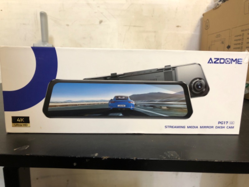 Photo 1 of AZDOME PG17 12" 4K Mirror Dash Cam Front and Rear, Wi-Fi 6 Rear View Mirror Camera with 64GB Card, Voice Control Dash Camera for Car, Rearview Mirror Camera with GPS Night Vision Parking Assistance