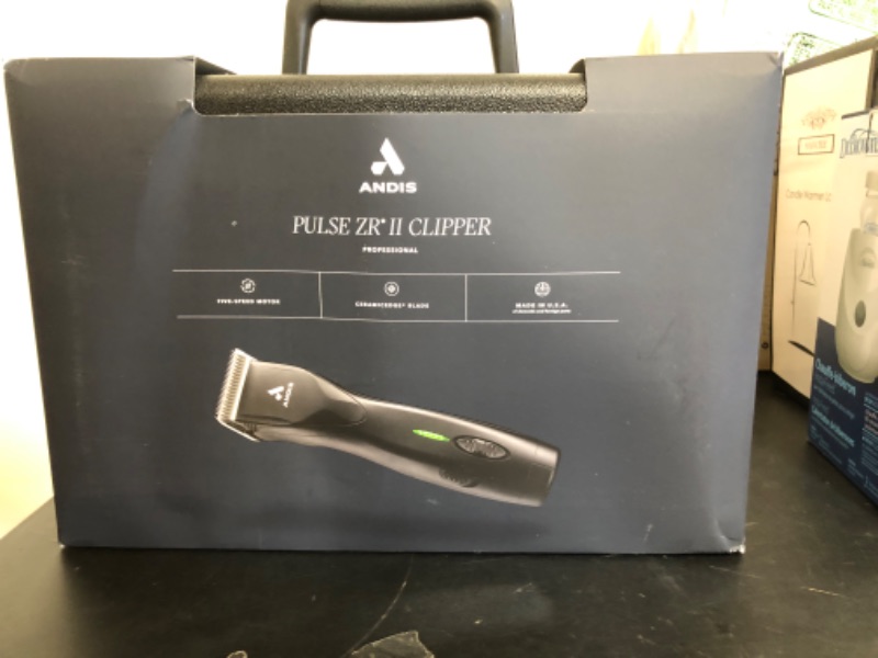 Photo 1 of Andis 79170 Pulse Zr II 5-Speed Detachable Blade Clipper, Cordless Animal/Dog Grooming, Removable Lithium Ion Battery, LED Charge Light, Black