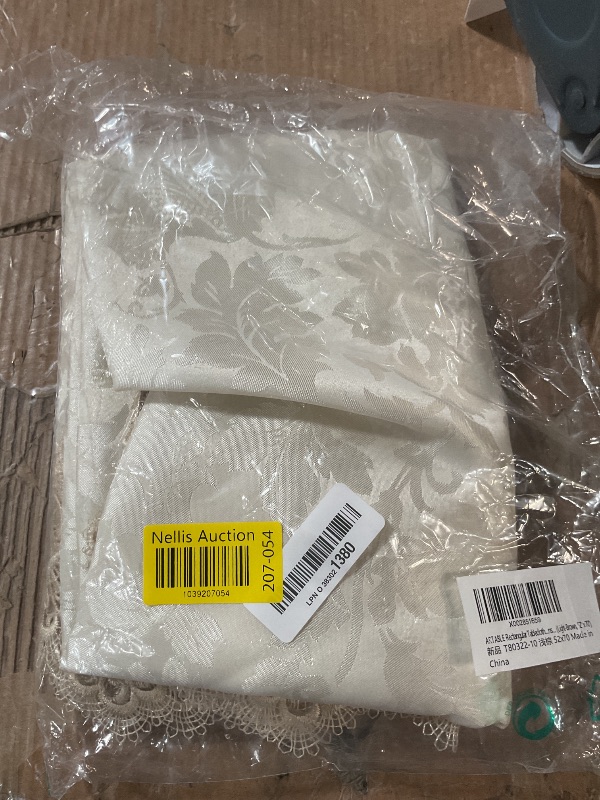 Photo 1 of ARTABLE Lace Table Cloth Rectangle Spring Antique Flower Decor Macrame Tablecloth for Outdoor Farmhouse Rustic Kitchen Party Birthday Picnic (Light Brown, 52 x 70 Inch)