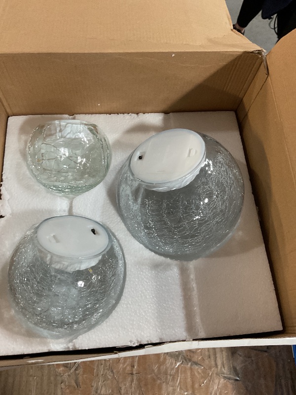 Photo 1 of (MISING BATTERY) Crackle Globe LED Lamp Battery Operated, Lighted Glass Orb for Festival Christmas Decoration, Gold Mercury Glass Ball Light for Living Room Indoor (No Timer)