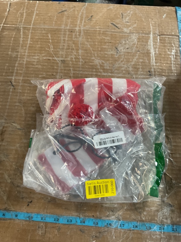 Photo 1 of (used) Deboyar Adults Red and White Striped Shirt Halloween Costume Shirt Glasses and Hat Socks Suit (Red, X-Large)
